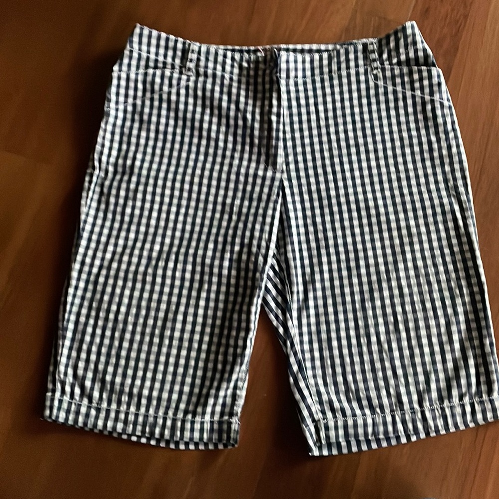Brooks Brothers Sport navy checkered Bermuda shorts.